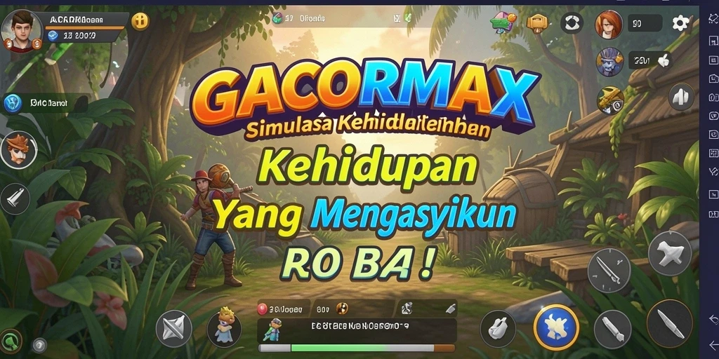 Screenshot gameplay GACORMAX yang menampilkan suasana simulasi kehidupan.