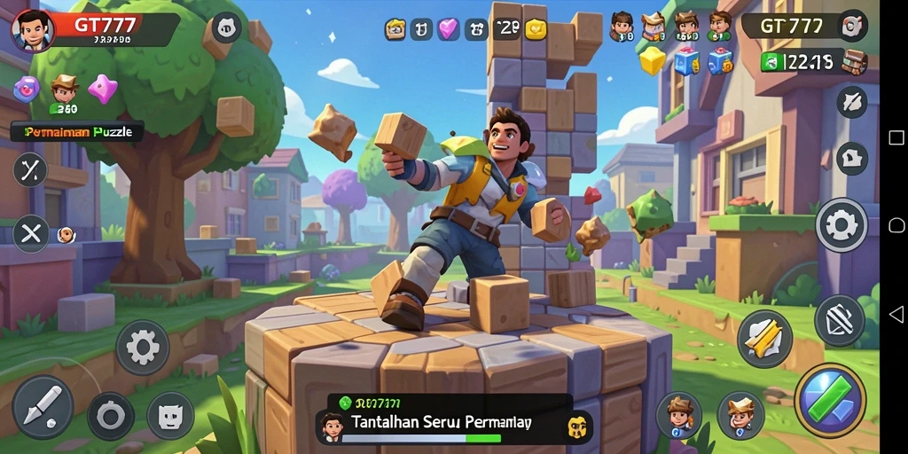 Tampilan gameplay GT777 dengan tantangan menakjubkan dalam permainan Puzzle.