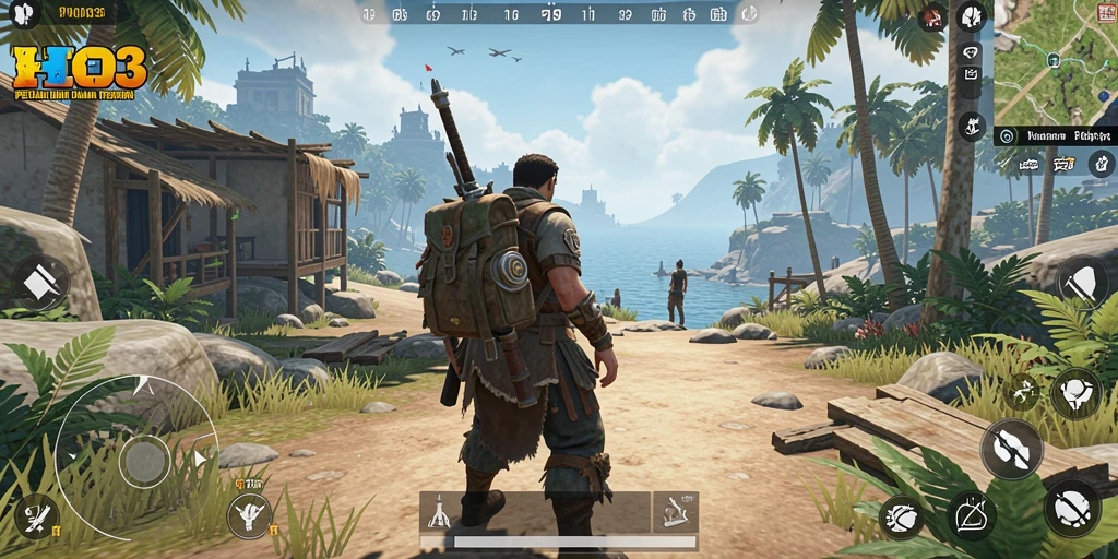Screenshot gameplay HO3 menampilkan petualangan di dunia terbuka yang menakjubkan.