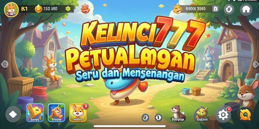 Tampilan gameplay seru dan penuh warna dari KELINCI777.