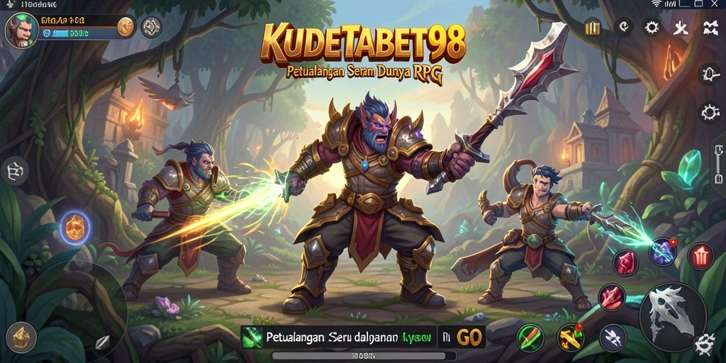 Tampilan gameplay KUDETABET98 yang menampilkan pertarungan epik di dunia RPG.