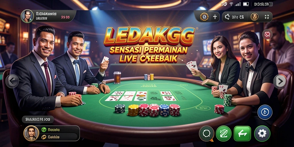 Tampilan gameplay Live Casino LEDAKGG yang menarik dan interaktif.