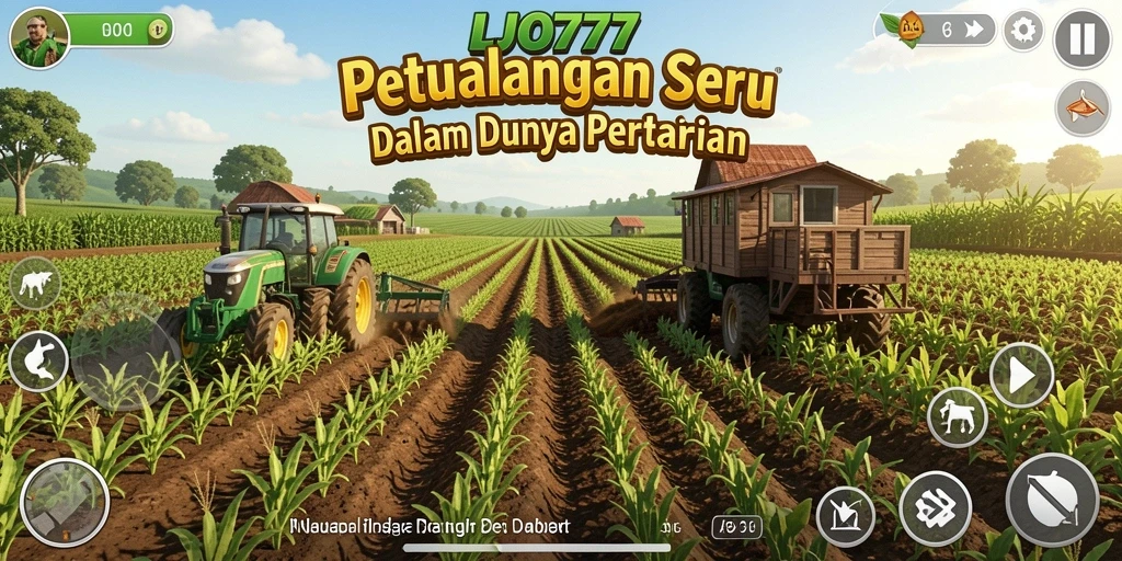 Screenshot gameplay LJO777 menampilkan aktivitas pertanian yang menyenangkan.