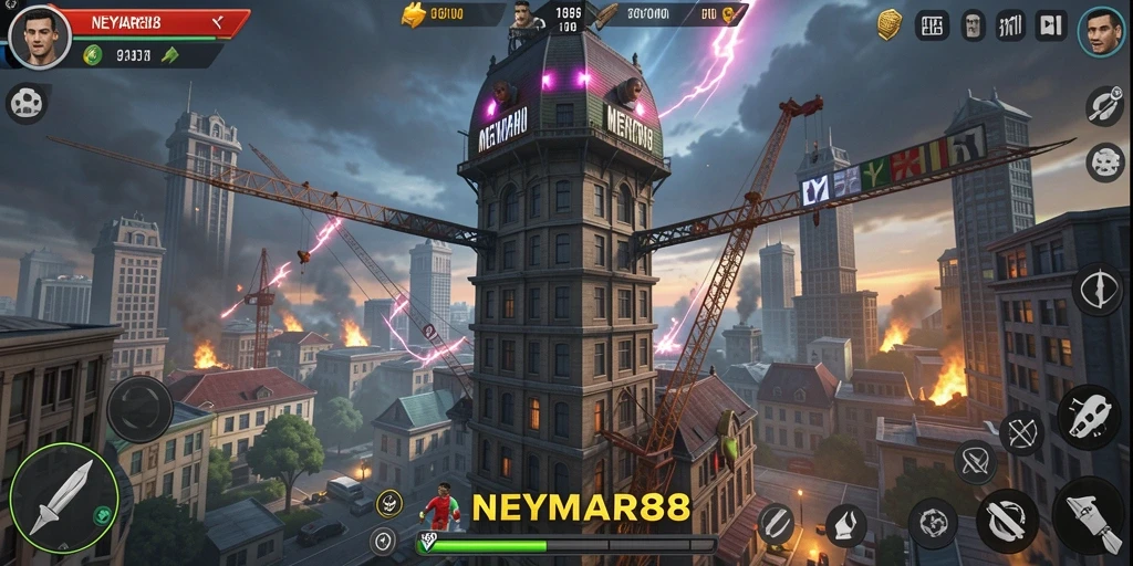 Tampilan gameplay menara pertahanan NEYMAR88 yang seru dan menegangkan.