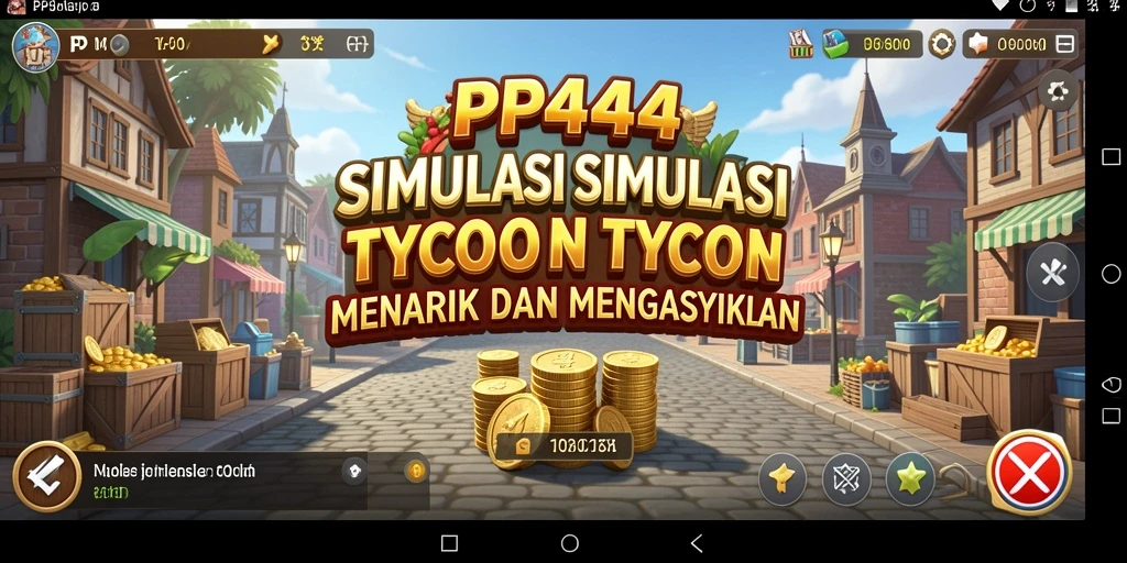 Screenshot utama PP444 menampilkan gameplay simulasi Tycoon yang menarik.