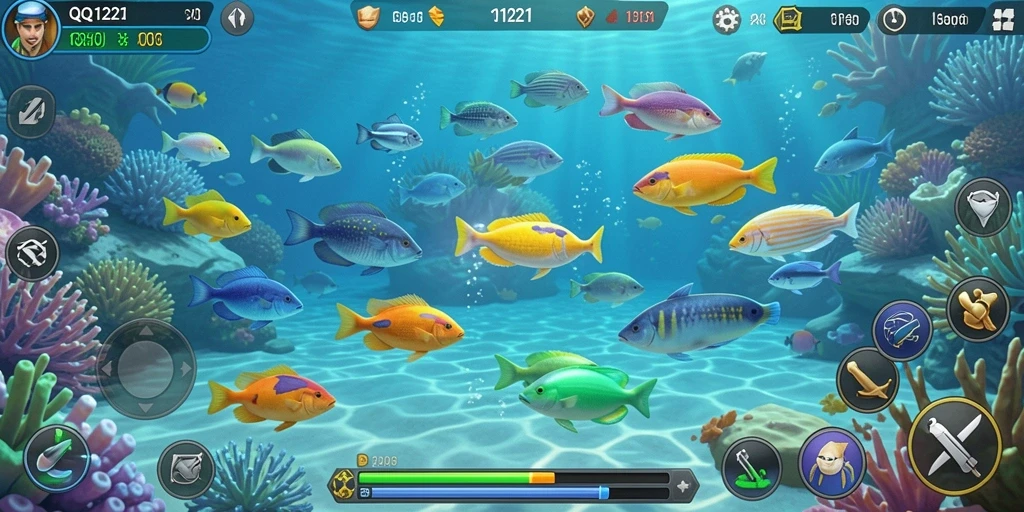 Gameplay seru menembak ikan di bawah lautan.