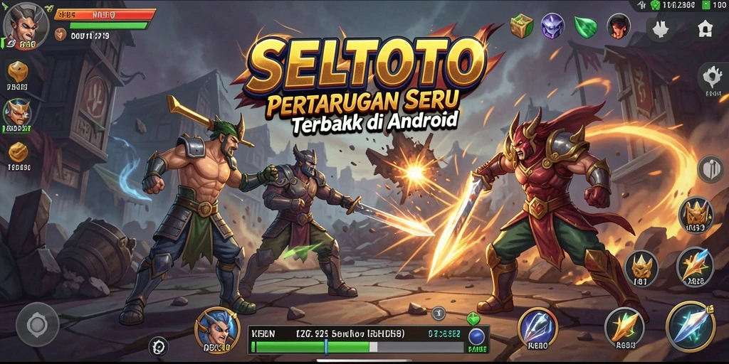 Screenshot gameplay SELTOTO menampilkan pertarungan mendebarkan antara karakter-karakter yang unik.