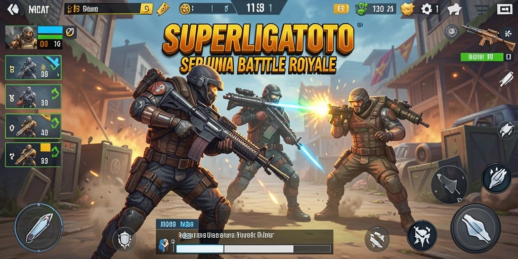 Tampilan gameplay seru dalam <strong>SUPERLIGATOTO</strong> dengan pertempuran intens di arena.