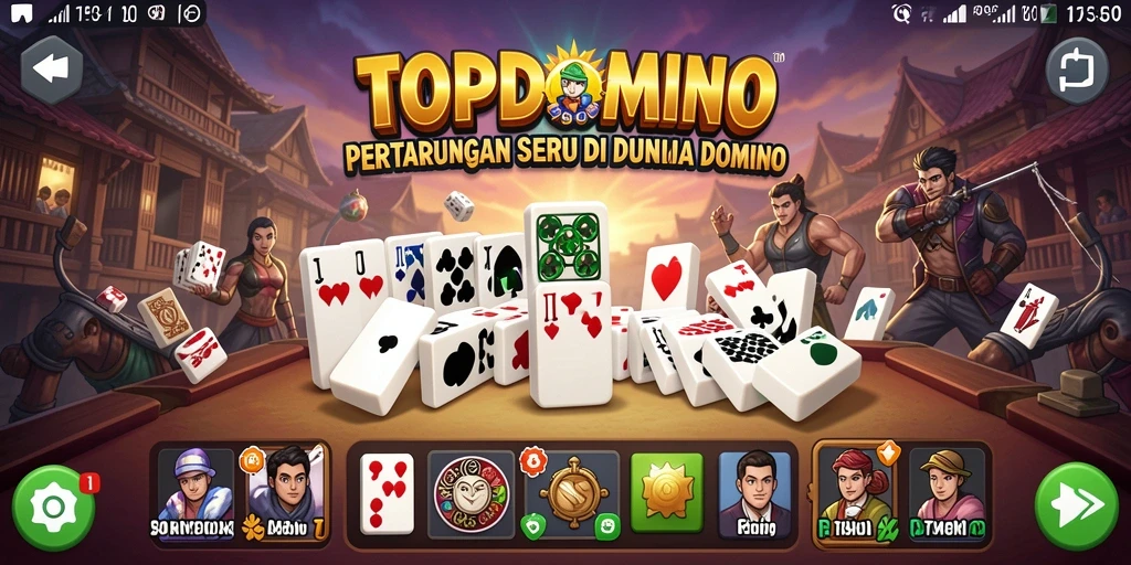 Tampilan pertarungan seru di dalam gameplay TOPDOMINO.