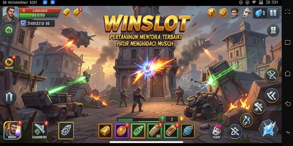 Screenshot WINSLOT menampilkan aksi seru dalam Tower Defense.