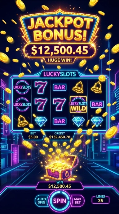 Antarmuka pengguna LuckySlots yang mudah dinavigasi.